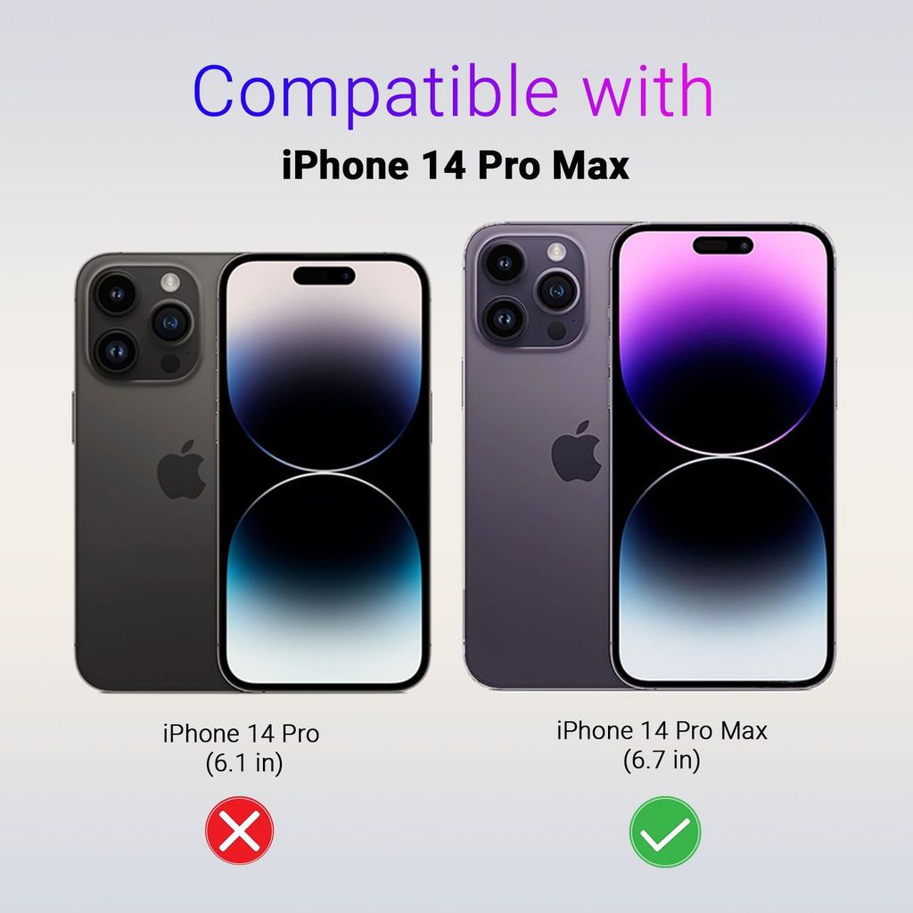 LIRAMARK PU Leather Flexible Back Cover Case Designed for iPhone 14 Pro Max (6.7 inch)