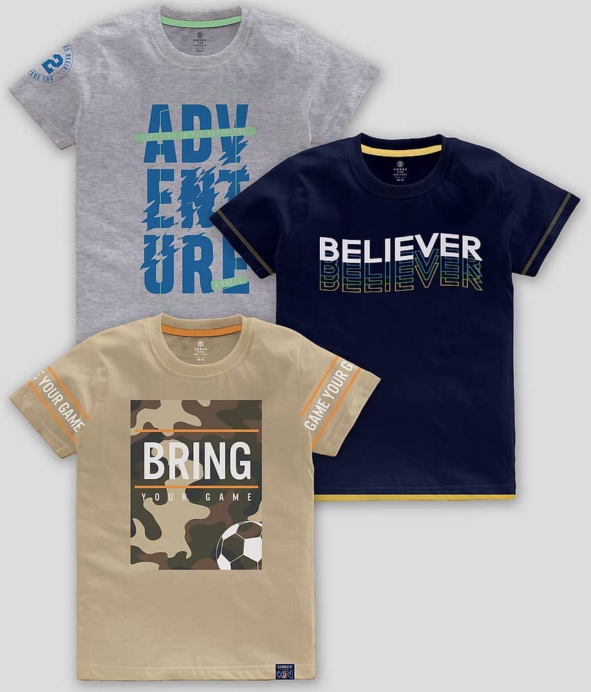 CODEZ Pack of 1 Boys Cotton Blend T-Shirt ( Multicolor )
