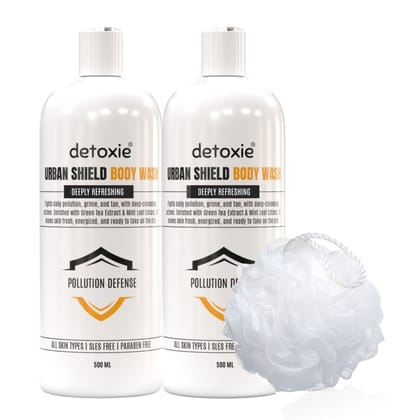 Pack of 2 Body Wash with Loofah - Urban Shield - 500 ml Each Pack of 2 Body Wash with Loofah - Urban Shield - 500 ml Each - Default Title