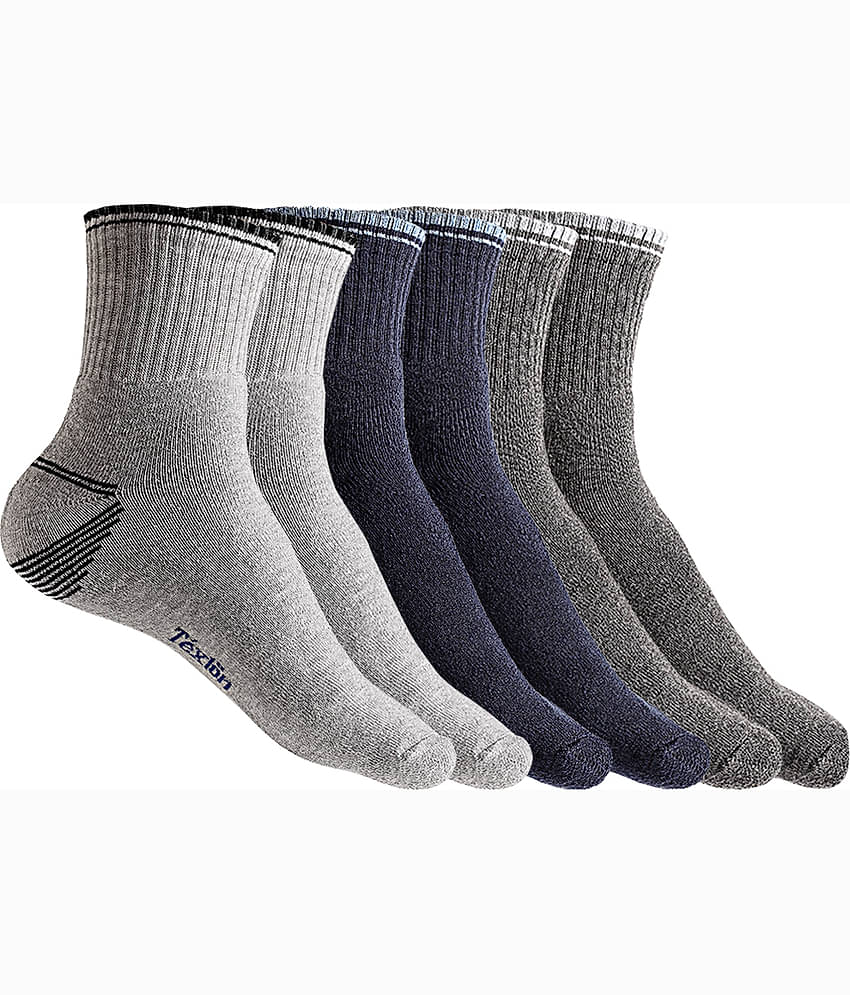 Texlon - Multicolor Terry Men's Ankle Length Socks ( Pack of 3 )