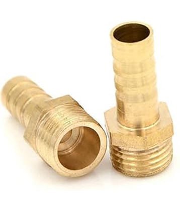 Padmavathi Enterprises - Gold 1/2" Male Thread Pipe Barb Hose Tail Connector for Pond/Pool/Hose Pipe Adapters Fitting 8 mm - 1 PCS
