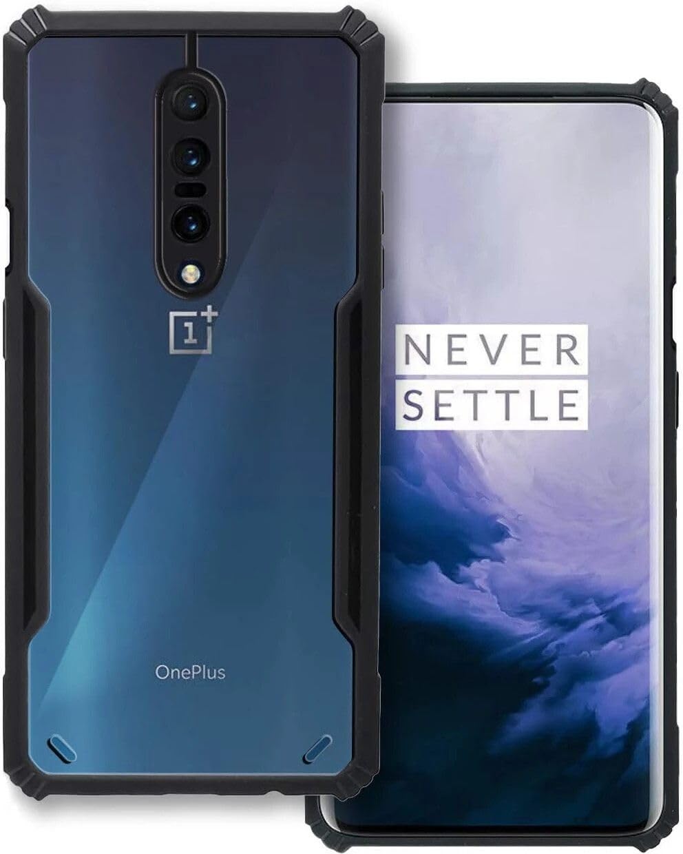 PLUGTECH Slim Shockproof Case | Matte Black Soft | Drop Protection | Precise Cutouts | Premium Mobile Cover for For Oneplus 7 Pro