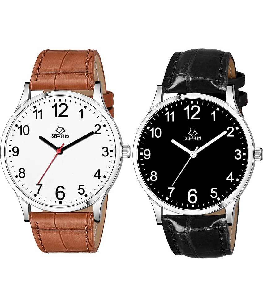 Septem Multicolor Leather Analog Men's Watch