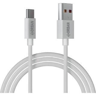 Orban USB Type-A to Type-C 45W Fast Charging Cable Durable PVC Mold 1.2M Length High-Speed Data Transfer (White)
