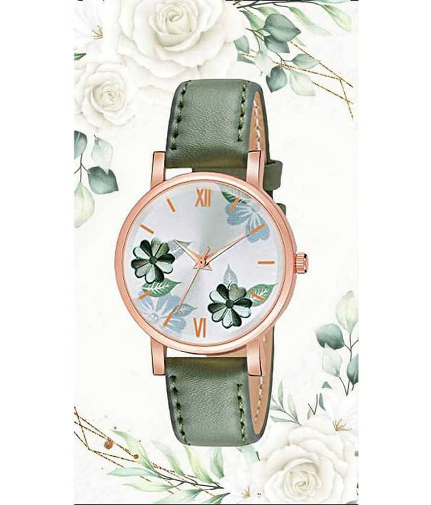 Trex Green PU Analog Womens Watch