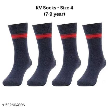 kendriya vidyalaya(KV) School Lycra Cotton Socks - Pack of 2 (7-9 year)