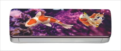 DreamKraft Beautiful Fishes Under The Water AC Sticker (Multicolor PVC Vinyl, 30cm X 91cm)