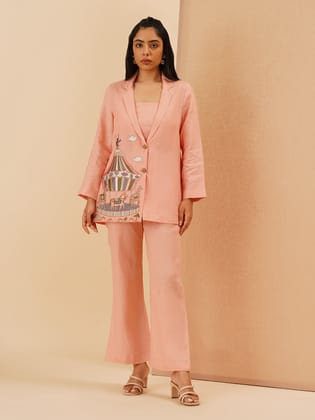 Peach Mirabella Blazer Co-Ord Set-XS / XS