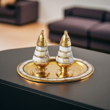 Brass Namak Dani And Mirch Dani Salt And Pepper Holder (ZMAS353)