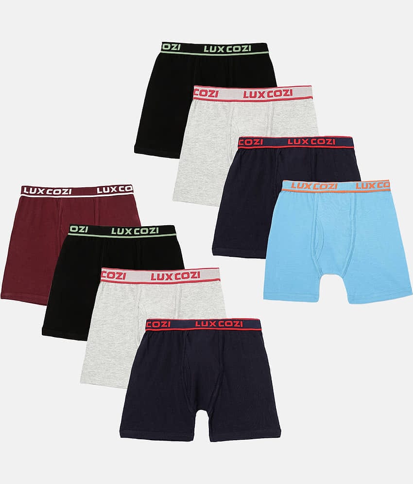 Lux Cozi Pack of 8 Boys Cotton Trunks ( Multicolor )