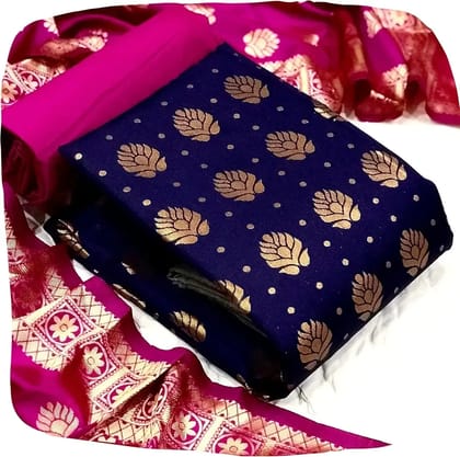 Elegant Floral Printed Dress Material Set