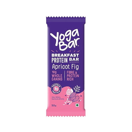 Yogabar Apricot Fig Breakfast Protein Bar With Oats, Millets, Quinoa & Almond 
