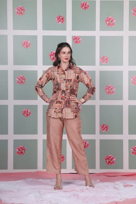 Peach Patchwork Coord Set-XS