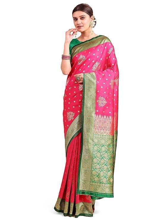 Women's Banarasi Silk Saree with Blouse Piece