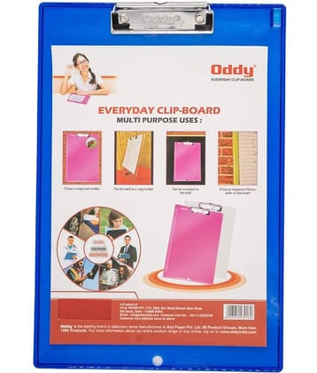 Oddy ECBCS Transparent Unbreakable Plastic Clipboard (Set of 2, Multicolor)