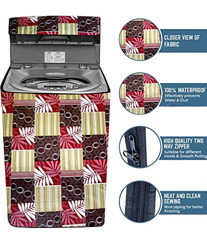 CASA FURNISHING Top Load Washing Machine Cover Compatiable For 7 kg - Maroon