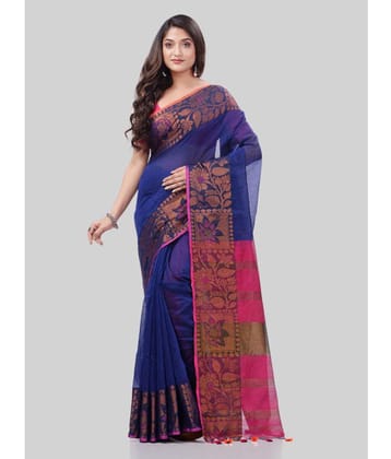 Desh Bidesh - Blue Cotton Silk Saree With Blouse Piece ( Pack of 1 ) - Blue