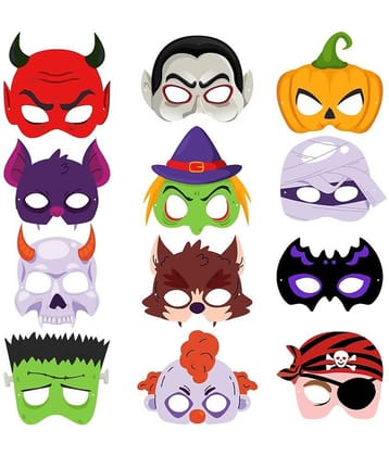 ZYOZI Halloween Theme Birthday Stickers, Halloween Theme Stickers for Kids/Halloween Theme Paper Stickers Props/Halloween Theme Birthday Party Decorations (Pack Of 12)