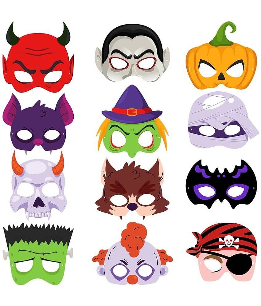 ZYOZI Halloween Theme Birthday Stickers, Halloween Theme Stickers for Kids/Halloween Theme Paper Stickers Props/Halloween Theme Birthday Party Decorations (Pack Of 12)