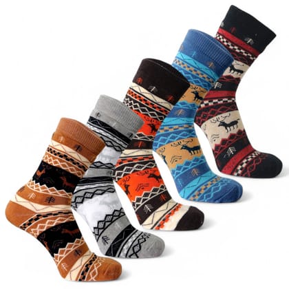 NEW REINDEER EDITION- ORGANIC COTTON - UNISEX-Pack of 5-Pairs
