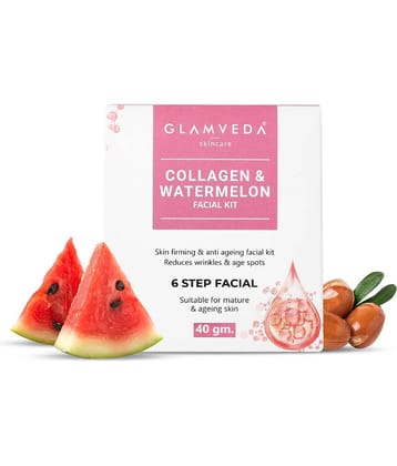 Glamveda Watermelon & Collagen Anti Aging & Skin Firming Facial Kit For Wrinkles & Age Spot, 40g