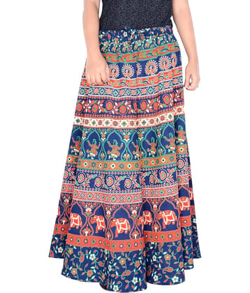 Sttoffa Cotton Wrap Skirt - Blue