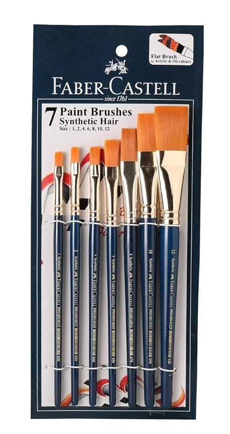 Faber Castel Paint Brush - Flat (Pack of 7)