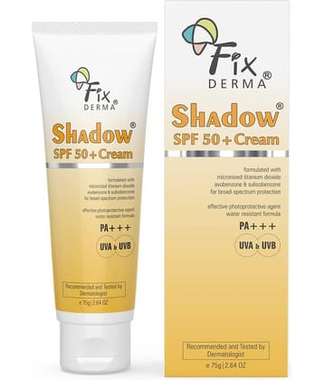 Fixderma Shadow Sunscreen SPF 50+ Cream, Sunscreen for Dry Skin, UVA & UVB Protection, 75g