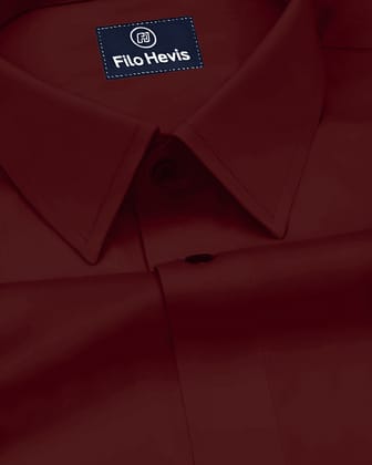 Single pocket 100% cotton formal shirts - Maroon-M