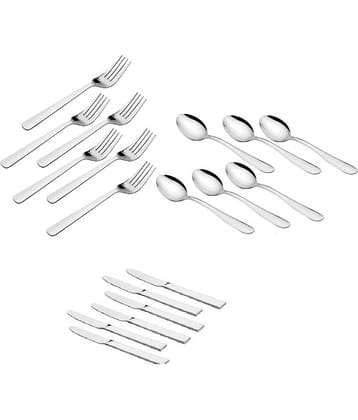 Classic Essential - Silver Stainless Steel Cutlery Set ( Pack of 18 )