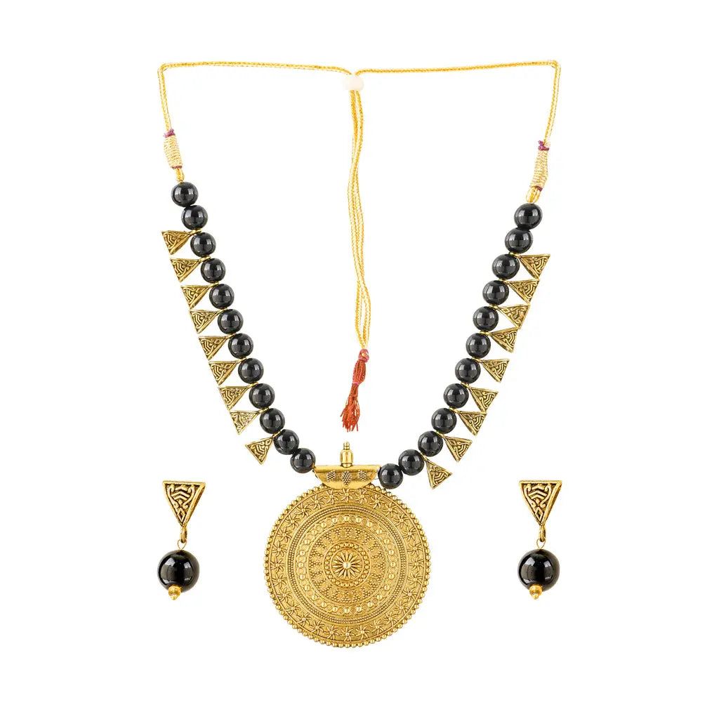 New Black Pearl Necklace Set