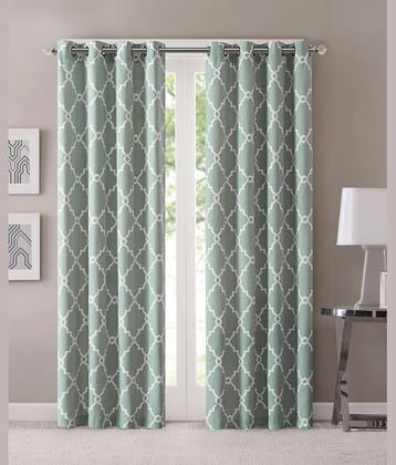 V21 decod Graphic Room Darkening Eyelet Curtain 5 ft ( Pack of 1 ) - Green