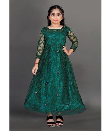 Apnisha Net Fit And Flare Dress For Girls ( Pack of 1 , Pink )
