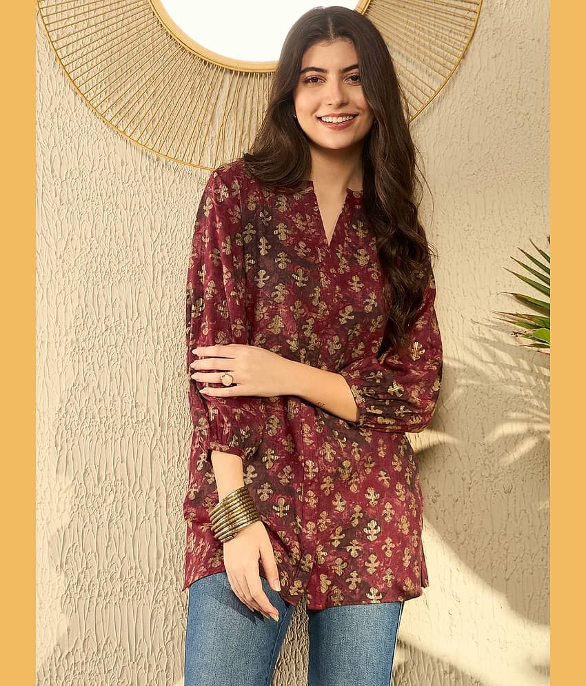 Vaamsi Maroon Rayon Women's Tunic ( Pack of 1 )