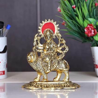 DreamKraft Durga Maa Murti, Shero vali ma Metal Statue for Navratri Pooja