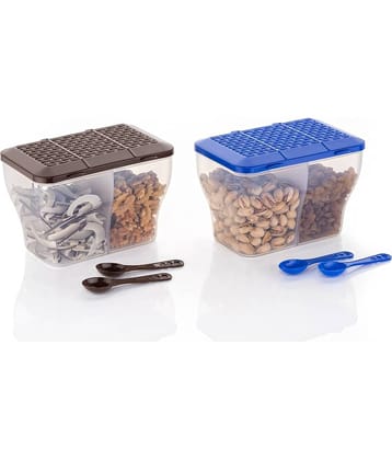 MAGICSPOON Plastic Multicolor Multi-Purpose Container ( Set of 2 )