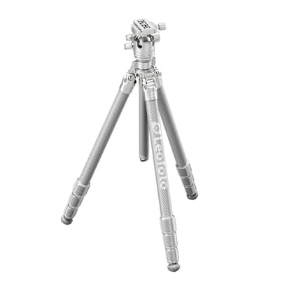 Leofoto LG-324C Plus LH-40R Premium Carbon Fiber Tripod with Quick Swap Center Column & Platform Silver Colour