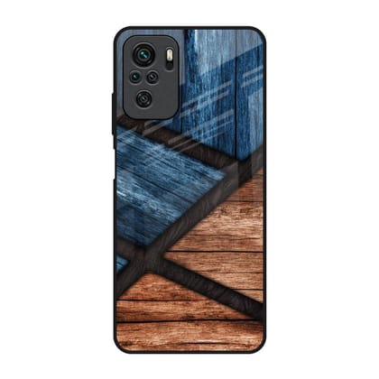 Wooden Tiles Glass Case for Redmi Note 10S