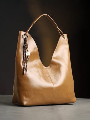 The Large Dayscape Hobo Bag With Pouch - Khaki Beige-Hobo Bag