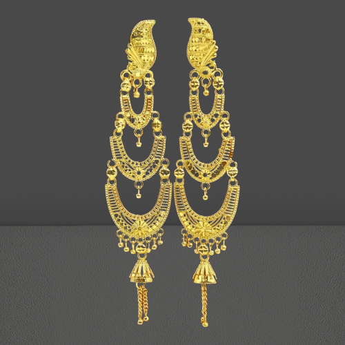 Attractive Sister 22K Gold Plated Multi Layer jhumka / 22K Indian Wedding/ Handcrafted jewelry