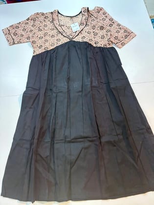 Cotton frock with Ajrakh yoke