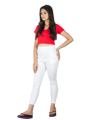 161RVT 4Cats Free Size Trendy Straight Pants - White
