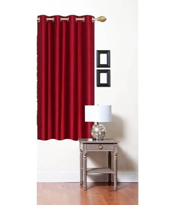 N2C Home Solid Semi-Transparent Eyelet Curtain 5 ft ( Pack of 1 ) - Maroon