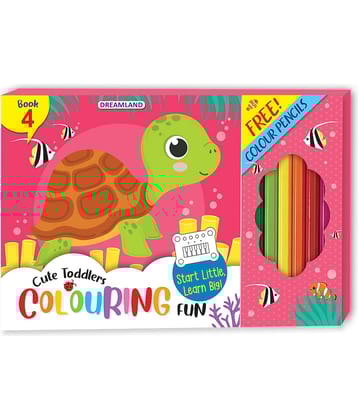 Cute Toddlers Fun Colouring Book with 6 Colour Pencils | Art and Craft Drawing Book Set for 4+ | Colouring Book for Toddler | Return Gift for Kids | - 128 Pages