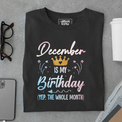 December is my Birthday Exclusive Premium Birthday T-Shirt-Black / S
