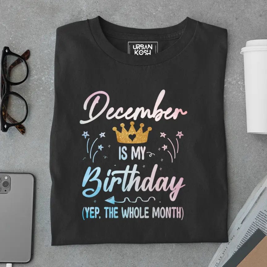 December is my Birthday Exclusive Premium Birthday T-Shirt-Black / S