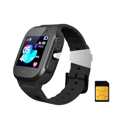 sekyo S2 Pro Kids Smartwatch for Boys & Girls, Calling Smart Watch for Kids with Location Tracker, Camera, SOS & Safe Zone Alert, Remote Monitoring, Family Chat, App Control, 4G/5G Sim Support -Black Black / Fit