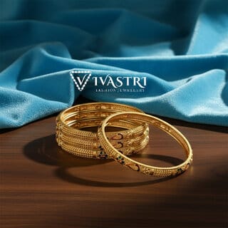 Vivastri Premium Designer Alloy Brass 1 Gram Gold Plated Bangles Kangan Kada for Women Girls- VIVA1074BG2.4 Vivastri Premium Designer Alloy Brass 1 Gram Gold Plated Bangles Kangan Kada for Women Girls- VIVA1074BG2.4