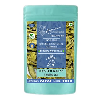 REVVS UP METABOLISM Longjing Leaf - Revitalize Your Body with Metabolism Support (50 gm - Makes 25 Cups of Tea) by M/S RADHIKAS FINE TEAS AND WHATNOTS