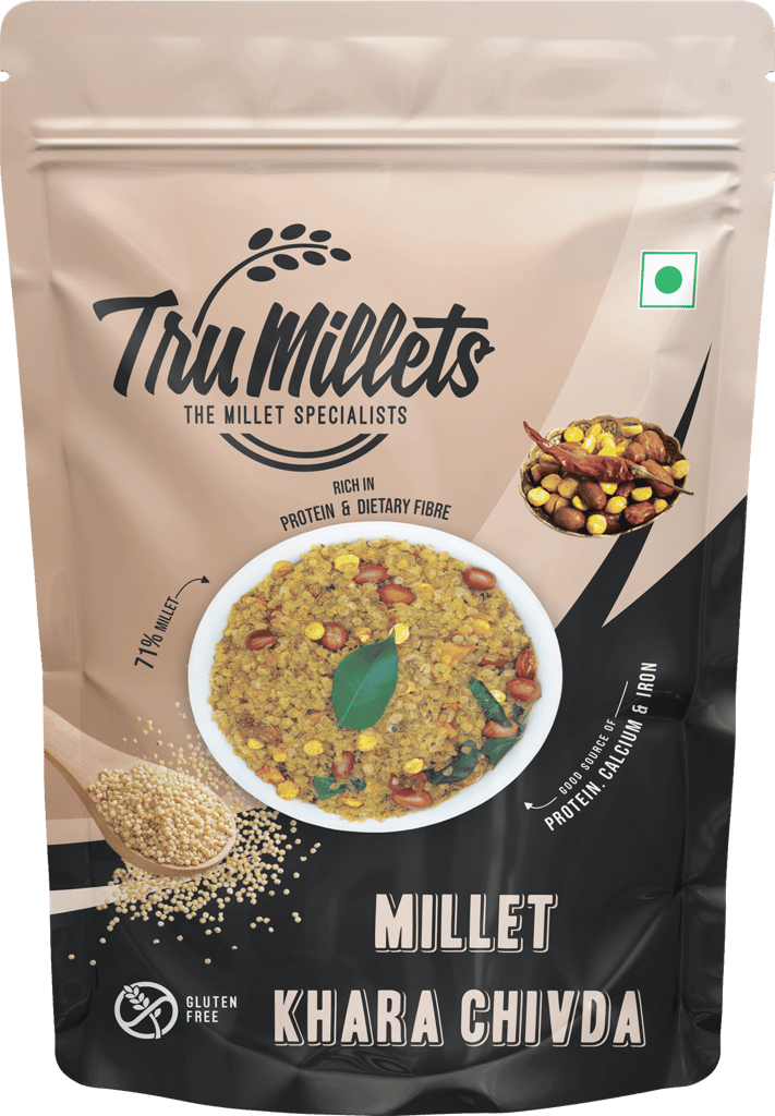 Trumillets Healthy Millet Snack for Kodo Millet Khara Chivda | Indian Masala Crispy Namkeen | Healthy And Hygienic Snacks | High Protein & Fiber Snack | No Preservative (Each 125 Gm Pack of 3)